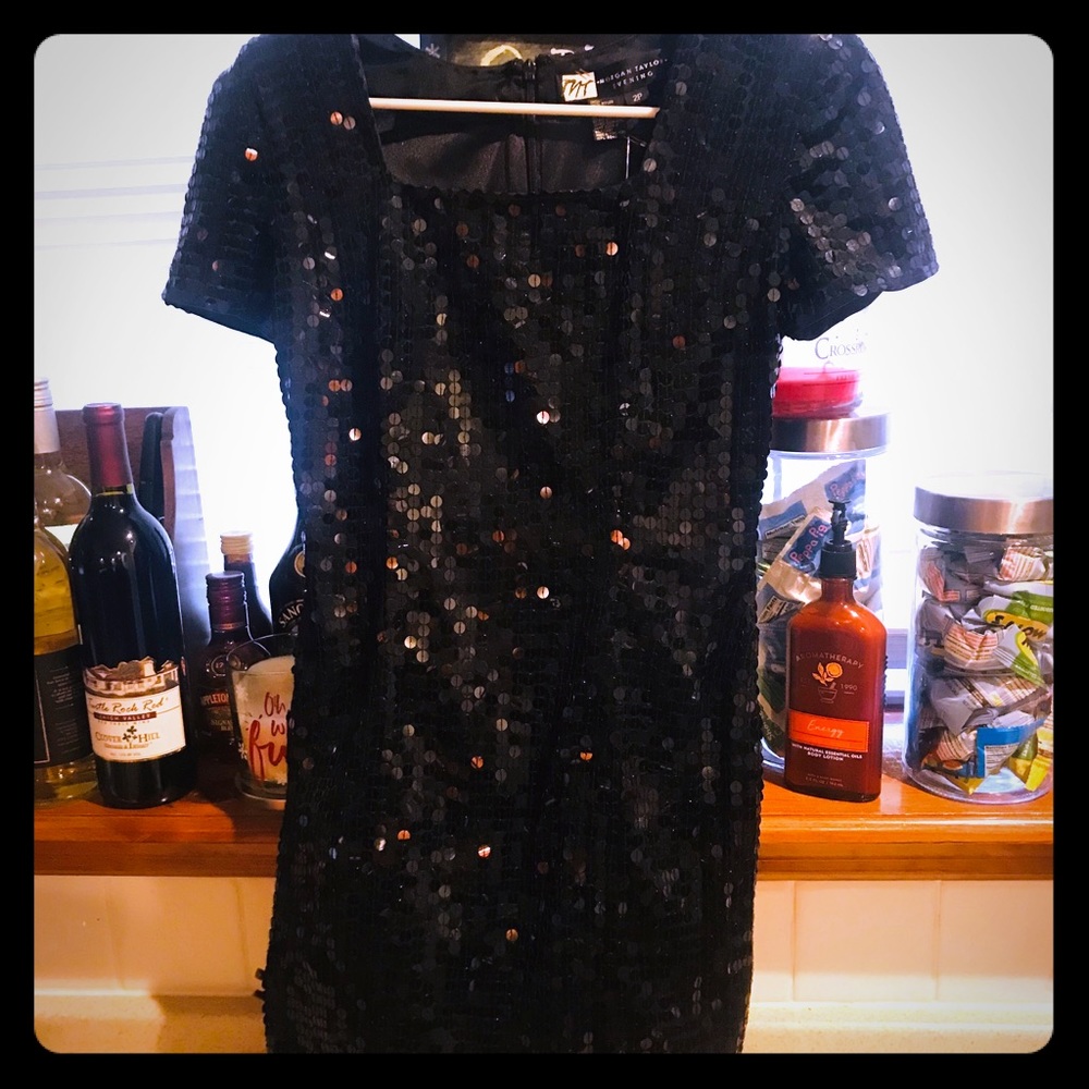 Little black sequin cocktail dress